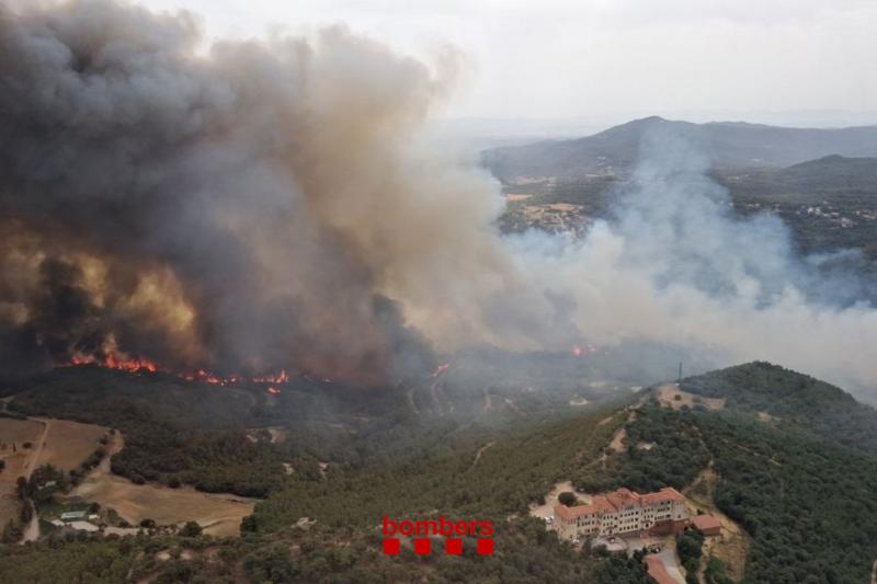 Imatge aèria de l'incendi de Sant Quirze Safaja / Font: Bombers de la Generalitat