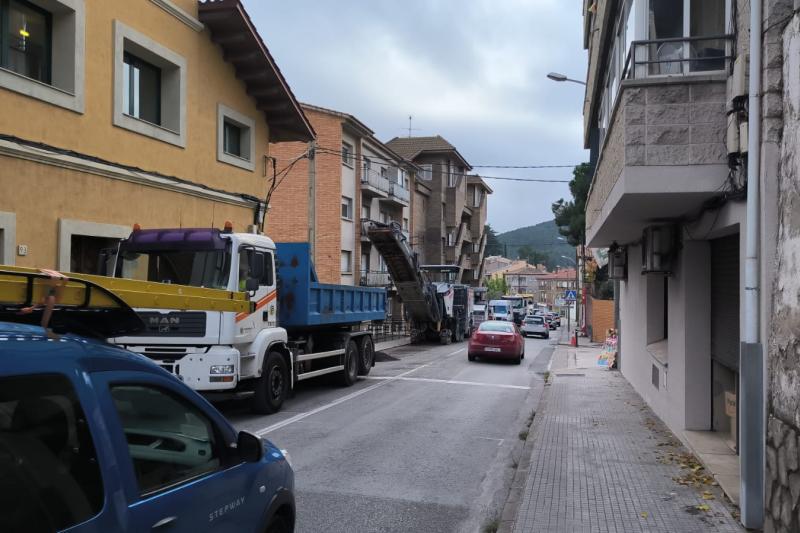 Les obres a la C-59 a l'altura de Sant Feliu de Codines