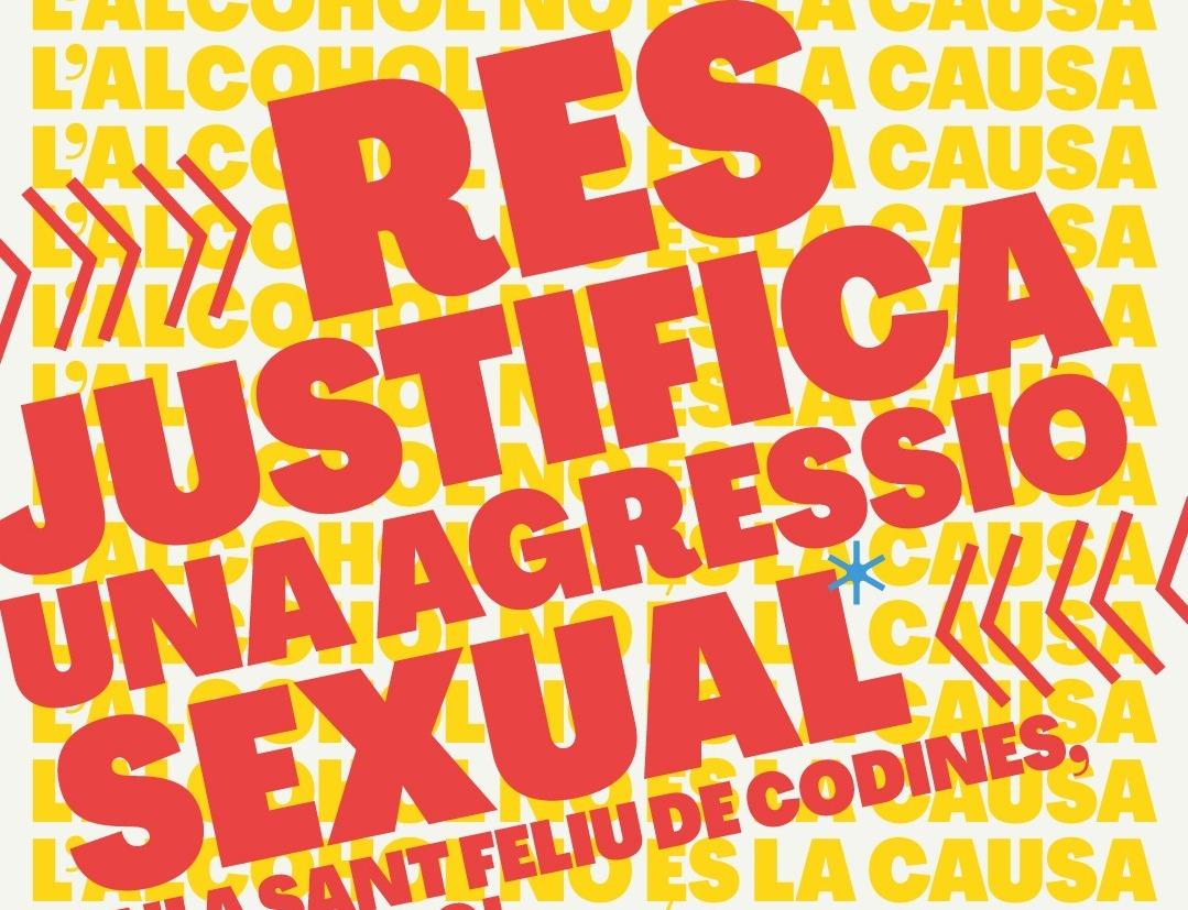 Cartell de la campanya 'Res justifica una agressió sexual' de l'Ajuntament de Sant Feliu de Codines