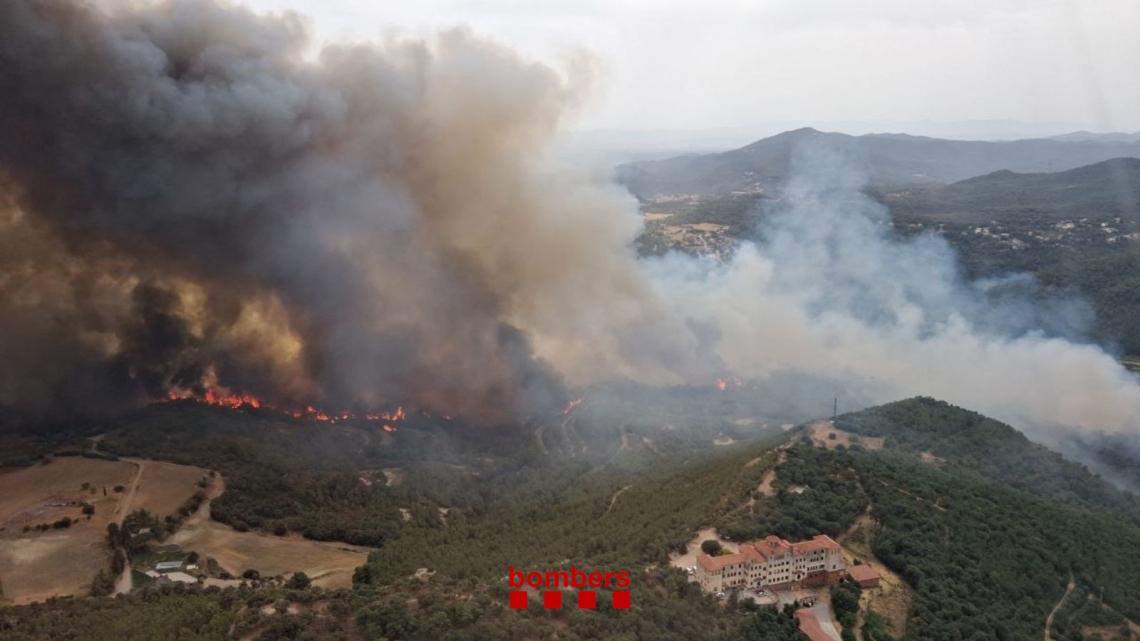 Imatge aèria de l'incendi de Sant Quirze Safaja / Font: Bombers de la Generalitat
