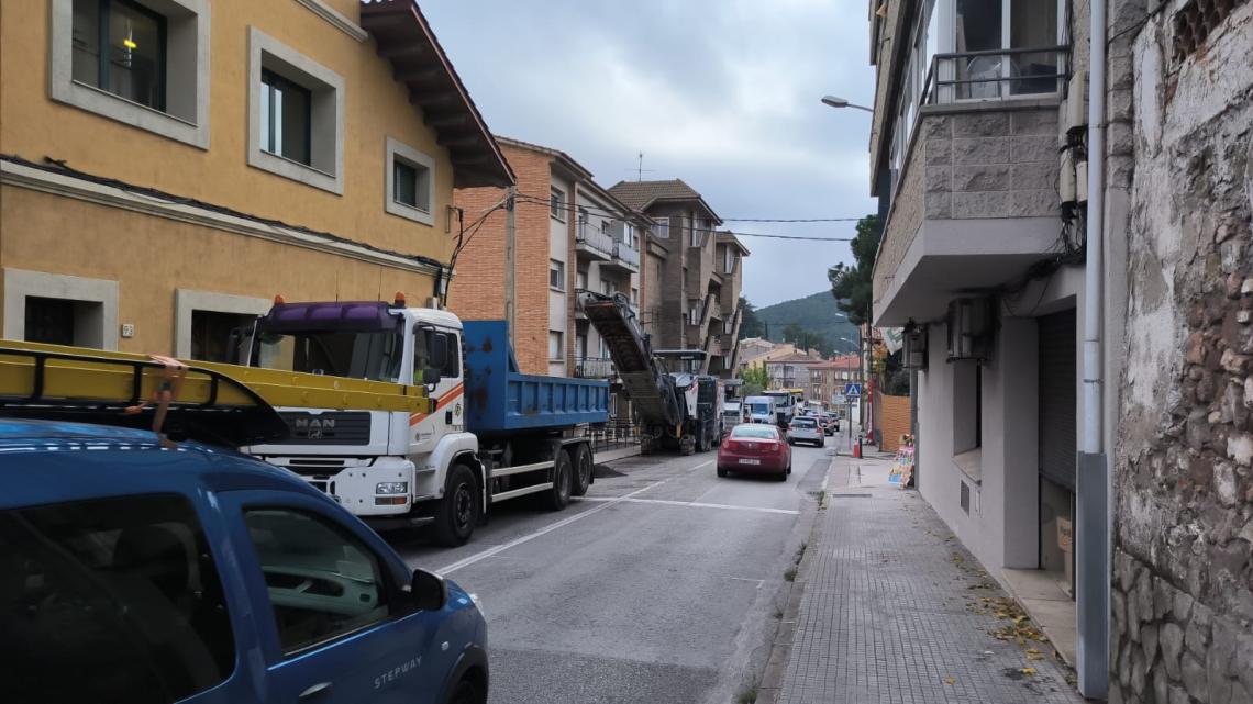 Les obres a la C-59 a l'altura de Sant Feliu de Codines