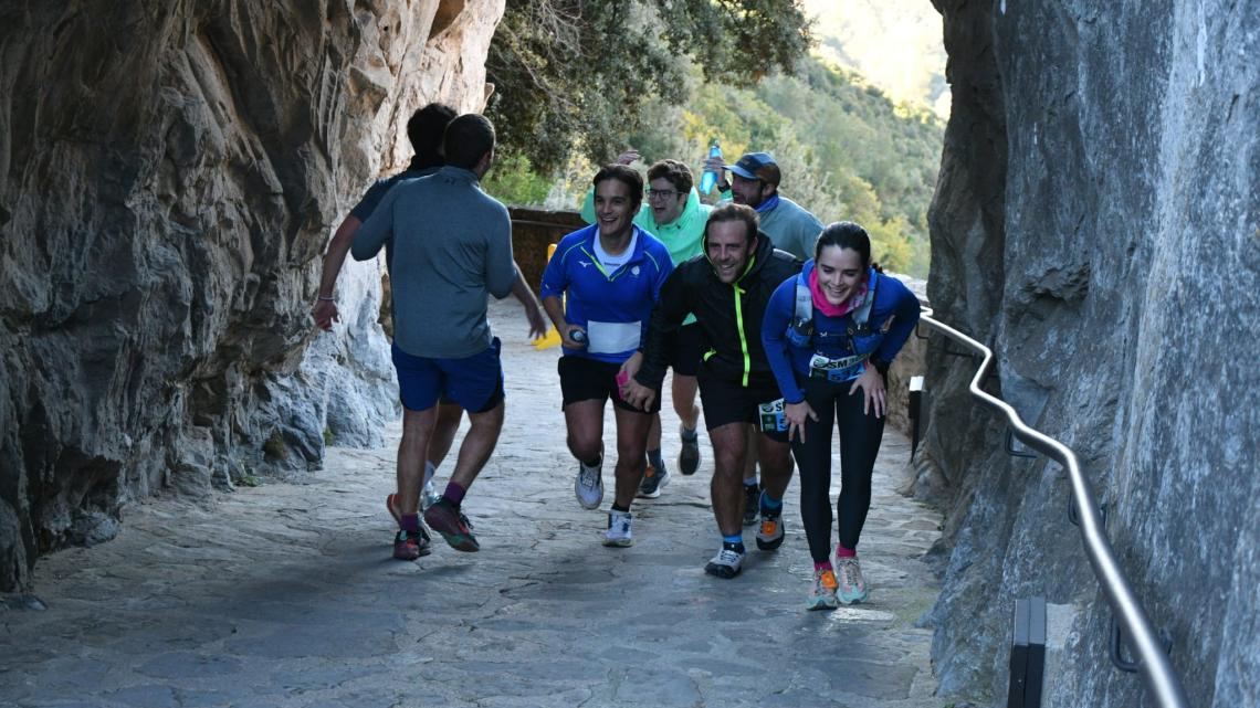 Participants arribant a Sant Miquel del Fai durant la primera edició de la cursa. Foto: Carlos San Pedro
