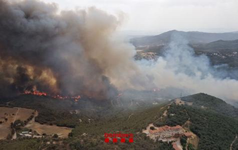 Imatge aèria de l'incendi de Sant Quirze Safaja / Font: Bombers de la Generalitat