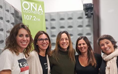 Foto amb les entrevistades Marta Pinyol i Berta Castellet 