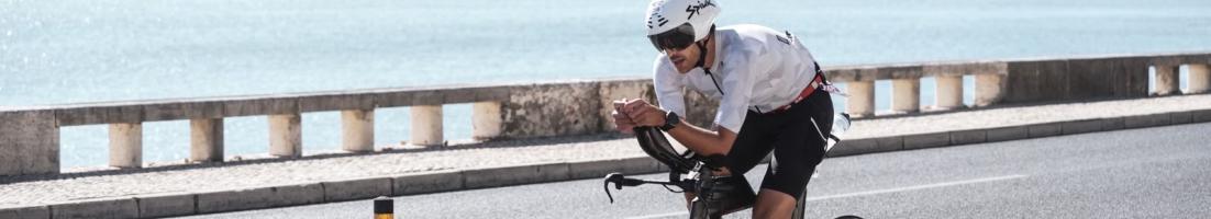 Albert Cuspinera, durant l’Ironman de Cascais, on va completar el seu primer triatló de llarga distància.